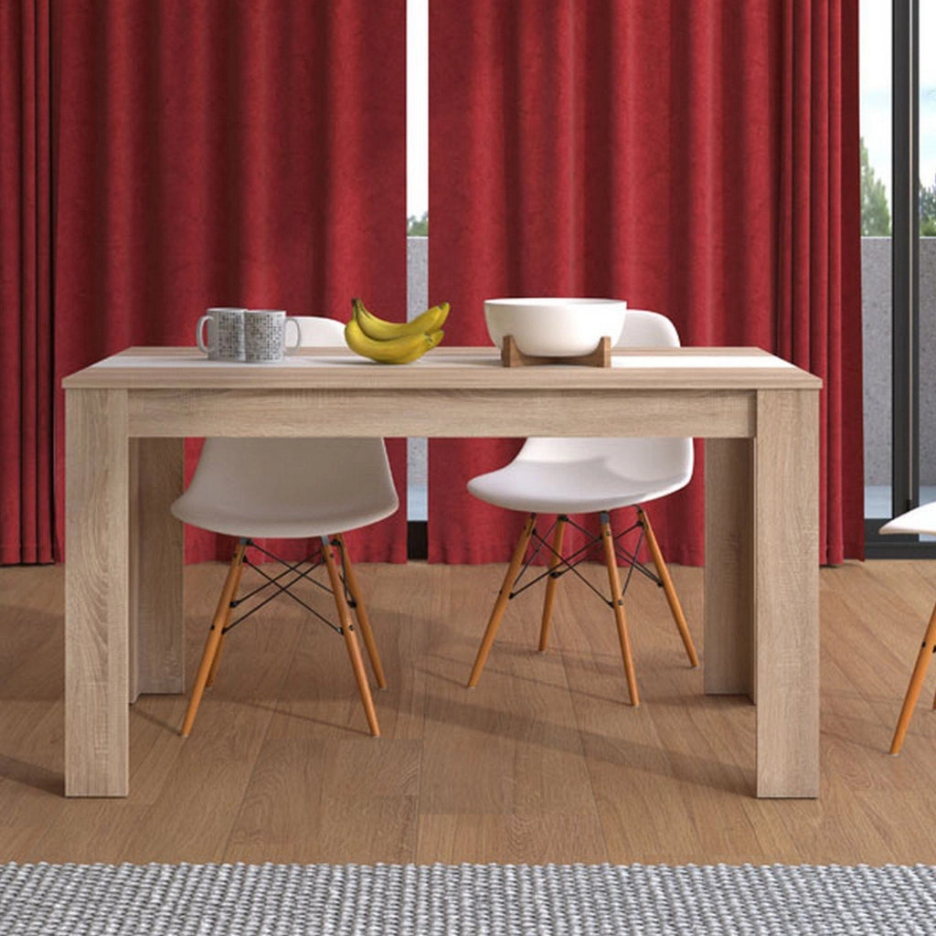 Simala, Tavolo Fisso 6 Posti, 135x80.5x74.5h cm Marrone Rovere