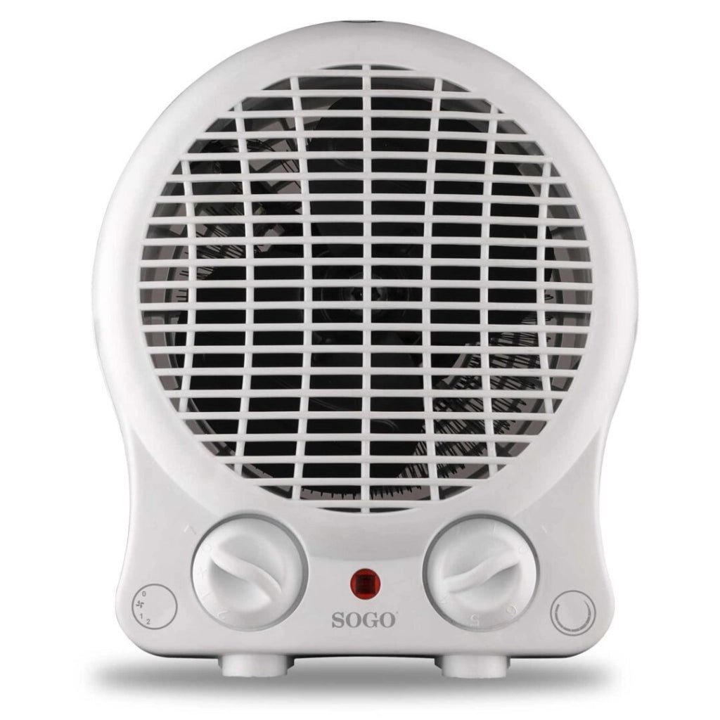Termoventilatore elettrico 2000W con termostato regolabile, 2 livelli potenza e funzione ventilazione per riscaldamento rapido - Sogo