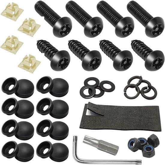 Kit di protezione contro la furto per targhe di RVS - Protezione contro la furto - Coperture di protezione per bulloni

Specifiche tecniche: 
- Materiale: RVS
- Modello: 
- Codice prodotto: