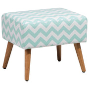 Poggiapiedi in Cotone color Verde Menta con Gambe in Legno Motivo Orientale stile etnico