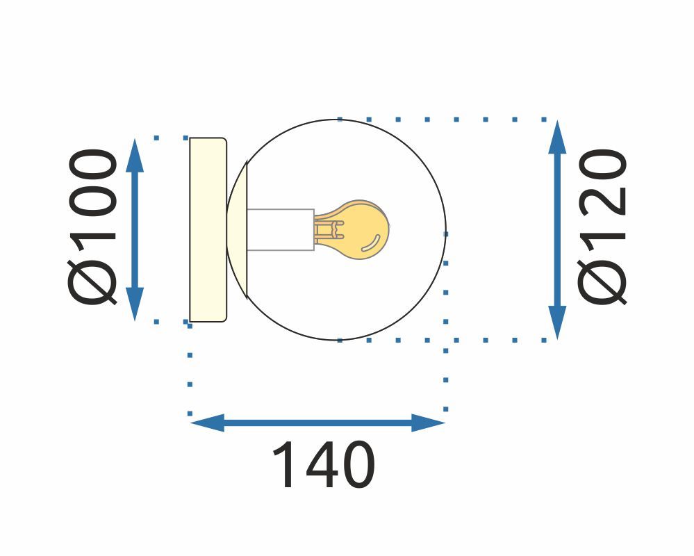 Lampada Da Parete APP1250-1W Gold