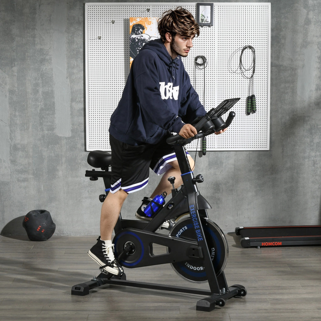 Bicicletta Statica ¨C zephmum ¨C Blu, Resistenza Regolabile, Volano 8 kg, LCD