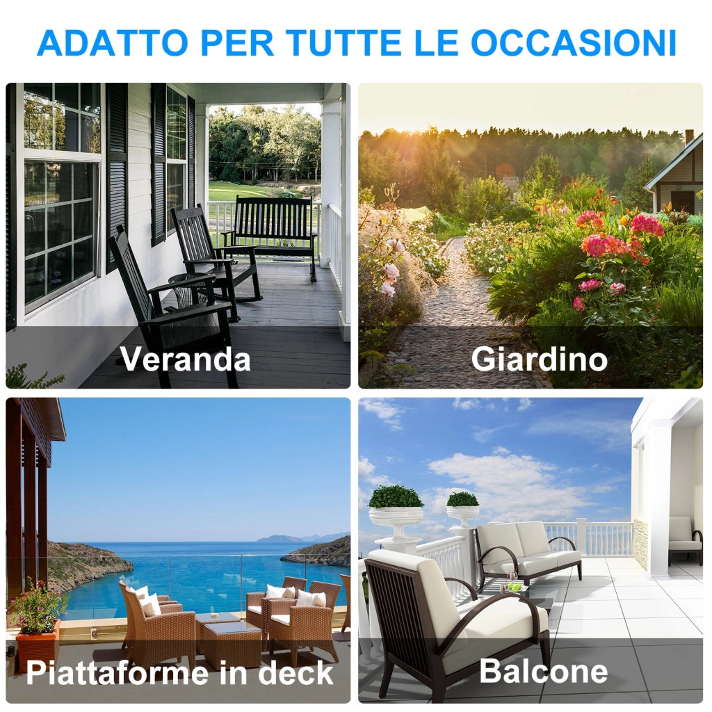 EasyComfort Set da Giardino Pieghevole da 3 Pezzi in Rattan PE e Metallo, Set 2 Sedie e Tavolino da Caffè, Protezione dai Raggi UV, Set di Mobili da Balcone, per Patio e Cortile, Nero