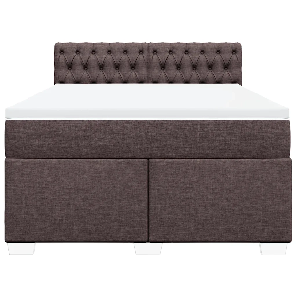 vidaXL Giroletto a Molle con Materasso Marrone Scuro 140x190cm Tessuto