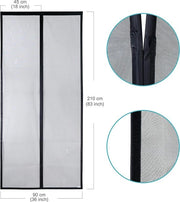 Veloce VP Tendal Magnetico, Protezione dagli Insetti, Schermo per Balaustre, 2 volte più Duraturo del Modello Classico, Sicuro per Gatti, Magneti più Forti, Nastro Magnetico di 3,8CM, Non si Sfilaccia (90x210CM, Nero)
