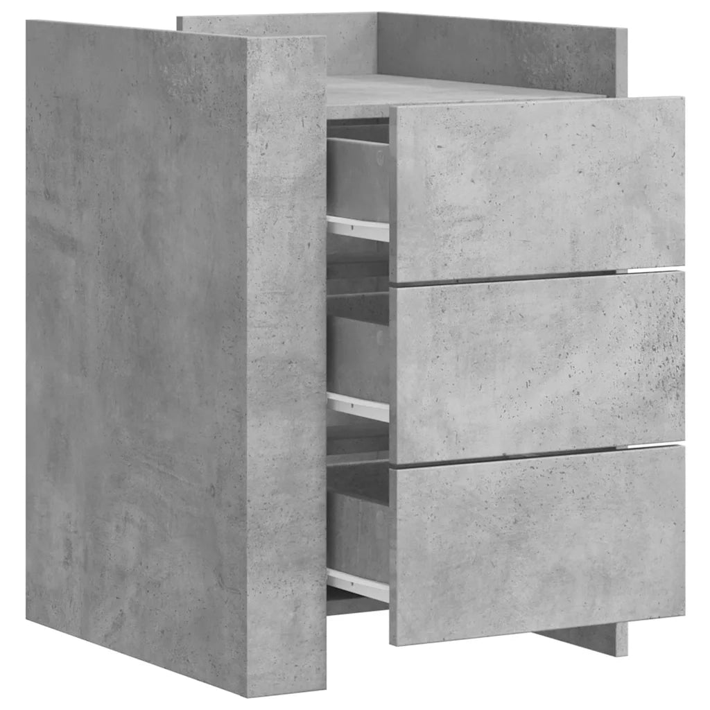 Comodino-Tavolino da notte Grigio Cemento 45x50x65 cm in Legno Multistrato