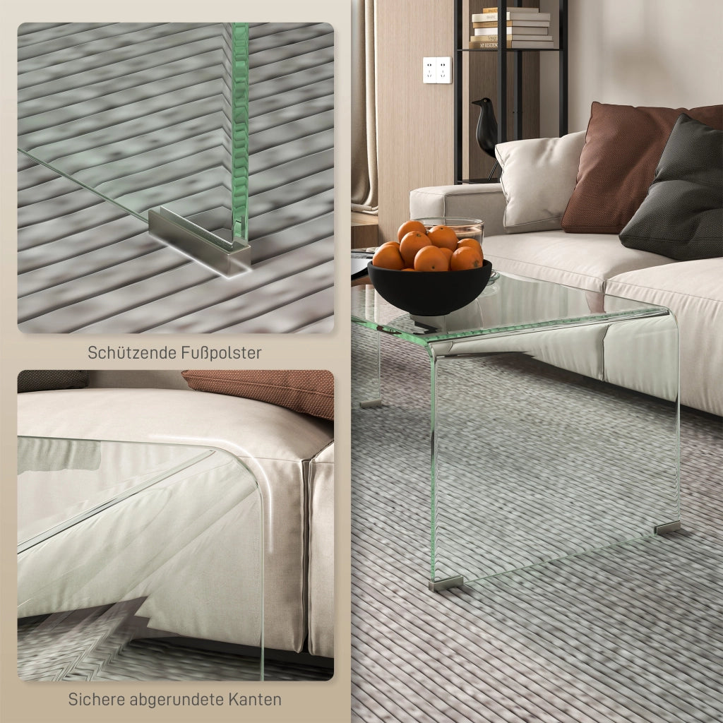 Tavolino da caff¨¨ ¨C Zephmum ¨C Vetro trasparente 80x45x35