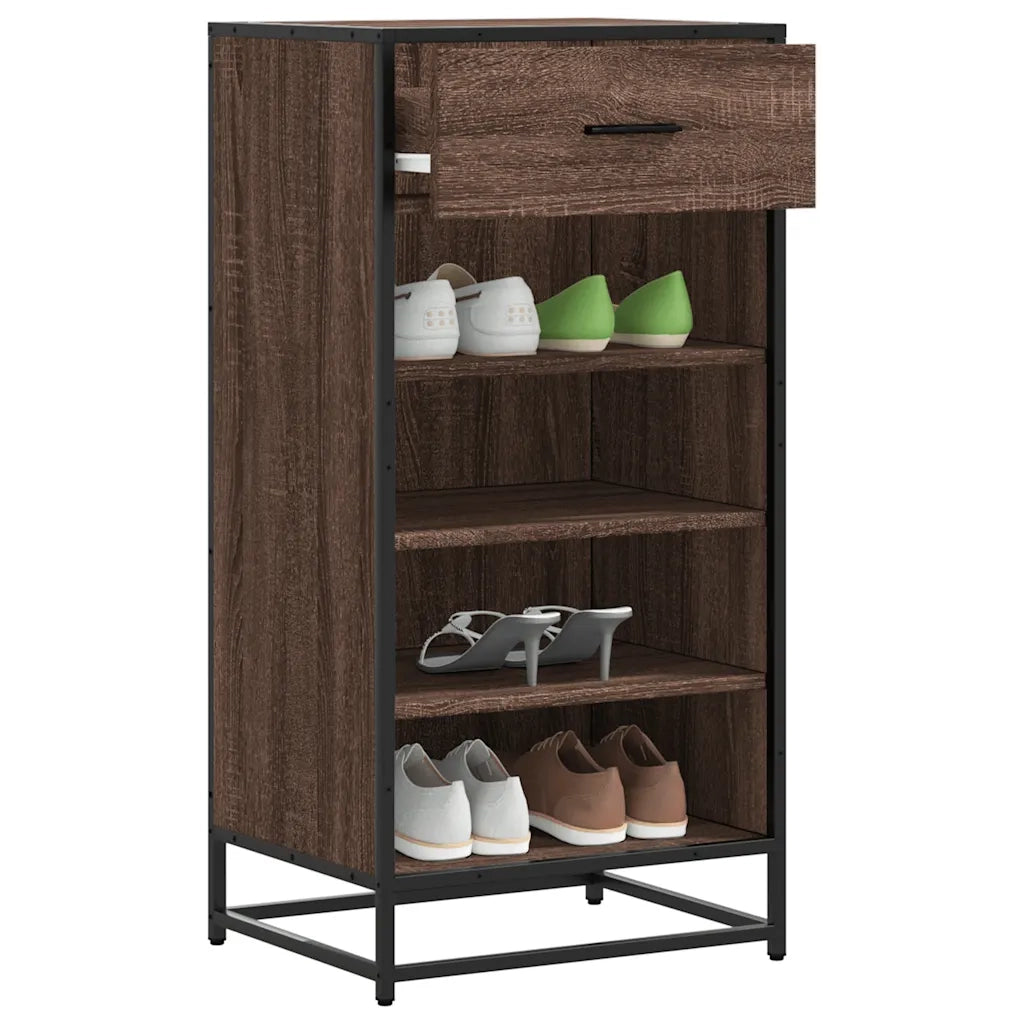 Scarpiera | Mobile per scarpe Rovere Marrone 48x38x97,5 cm in Legno Multistrato