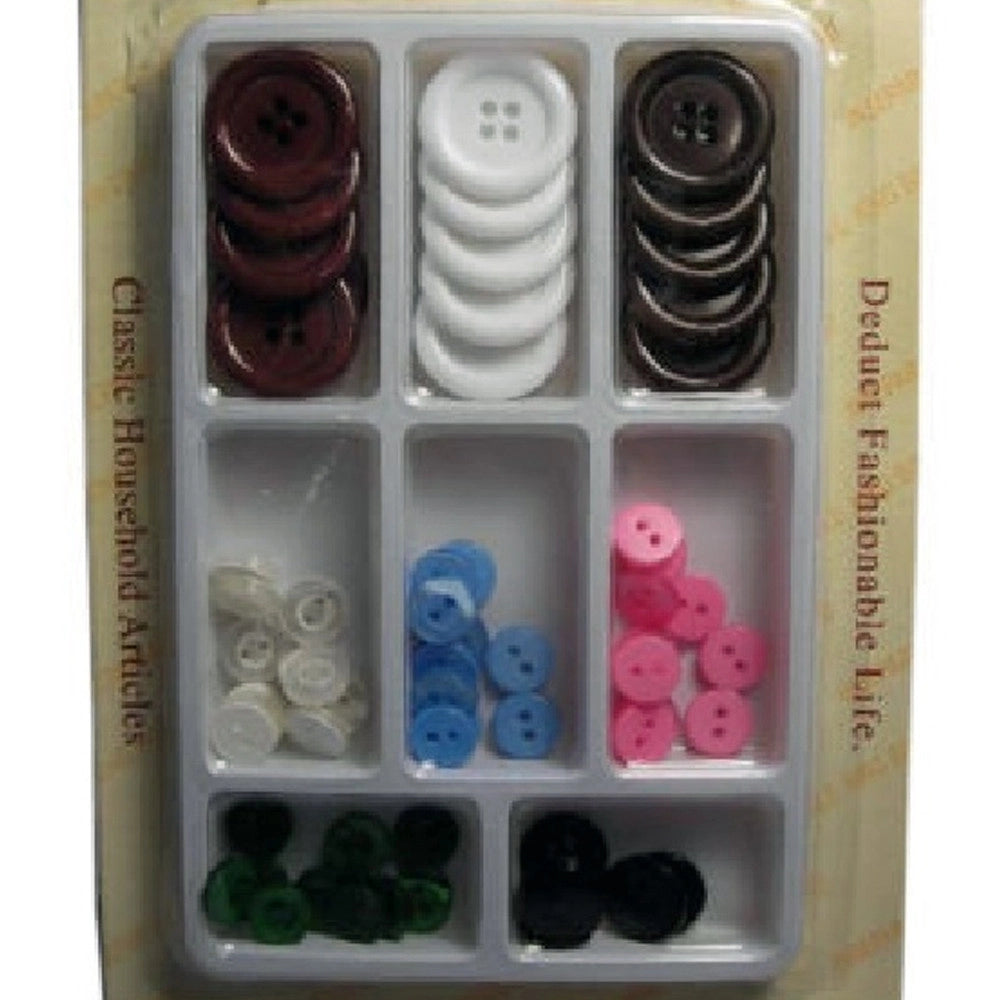 Trade Shop - Kit Sarta Sarto Set Bottoni Per Cucito Cucire Su Stoffa Tessuto Varie Dimensioni -
