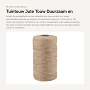 Tessuto di juta 100m - 1,5 mm - Corda per giardinaggio - Materiale ecologico - Artigianato - Imballo regalo - Giardinaggio