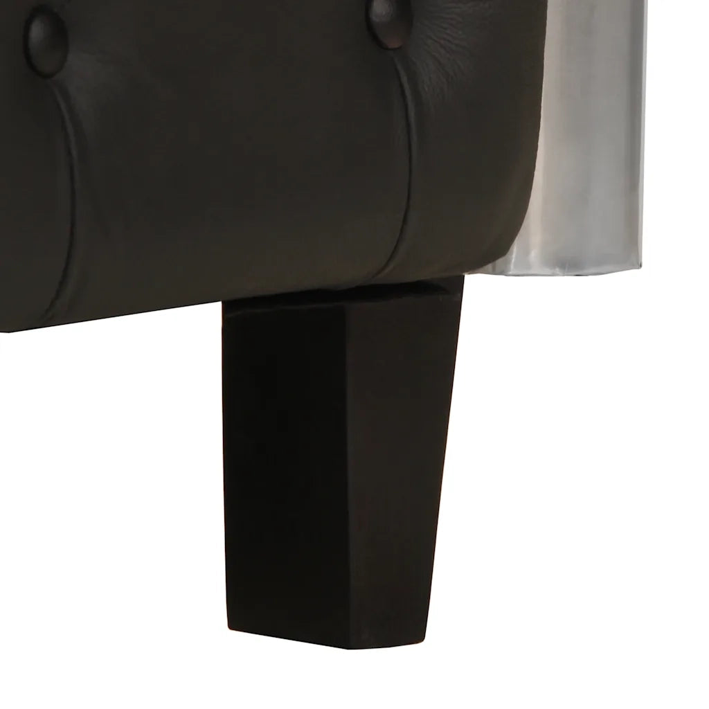 Poltrona in Stile Aviatore Nera in Vera Pelle 247795