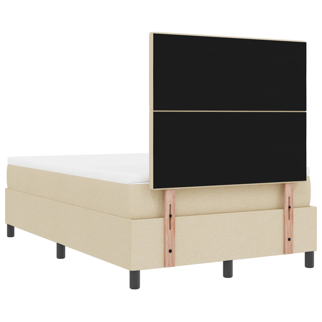 Letto a Molle con Materasso e LED Crema 120x200 cm Tessuto