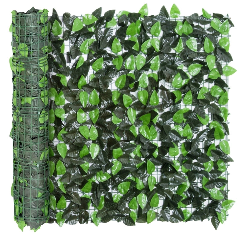 Siepe artificiale, pianta rampicante artificiale, decorazione per esterni, aspetto realistico, 300 cm x 100 cm, verde scuro
