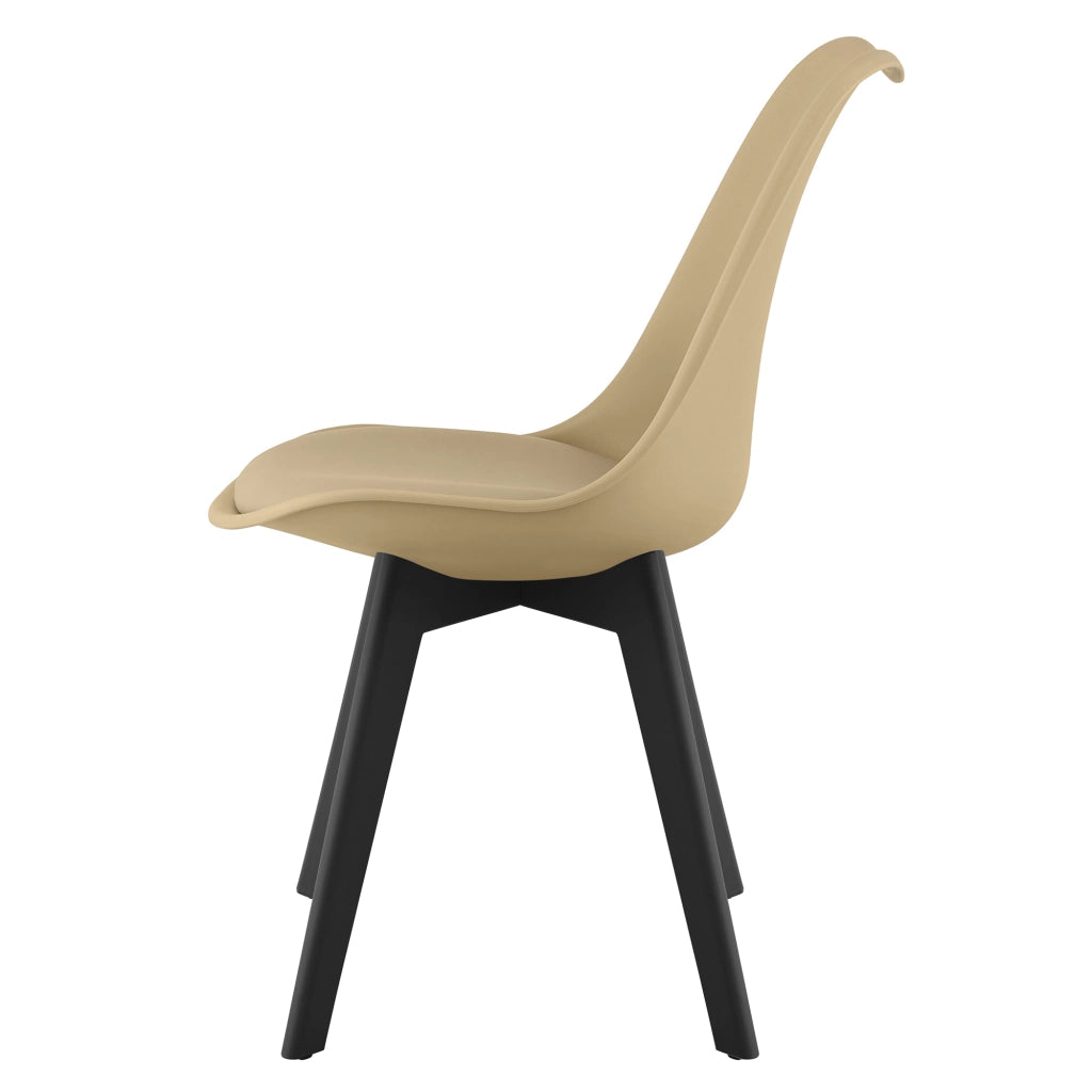 Sedia VALORA RIXK - Beige scuro con gambe nere x 4