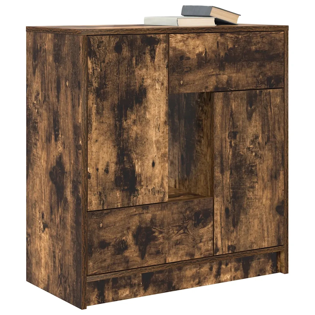 Credenza con Cassetti e Ante Rovere Fumo 70,5x34x74,5 cm 861845