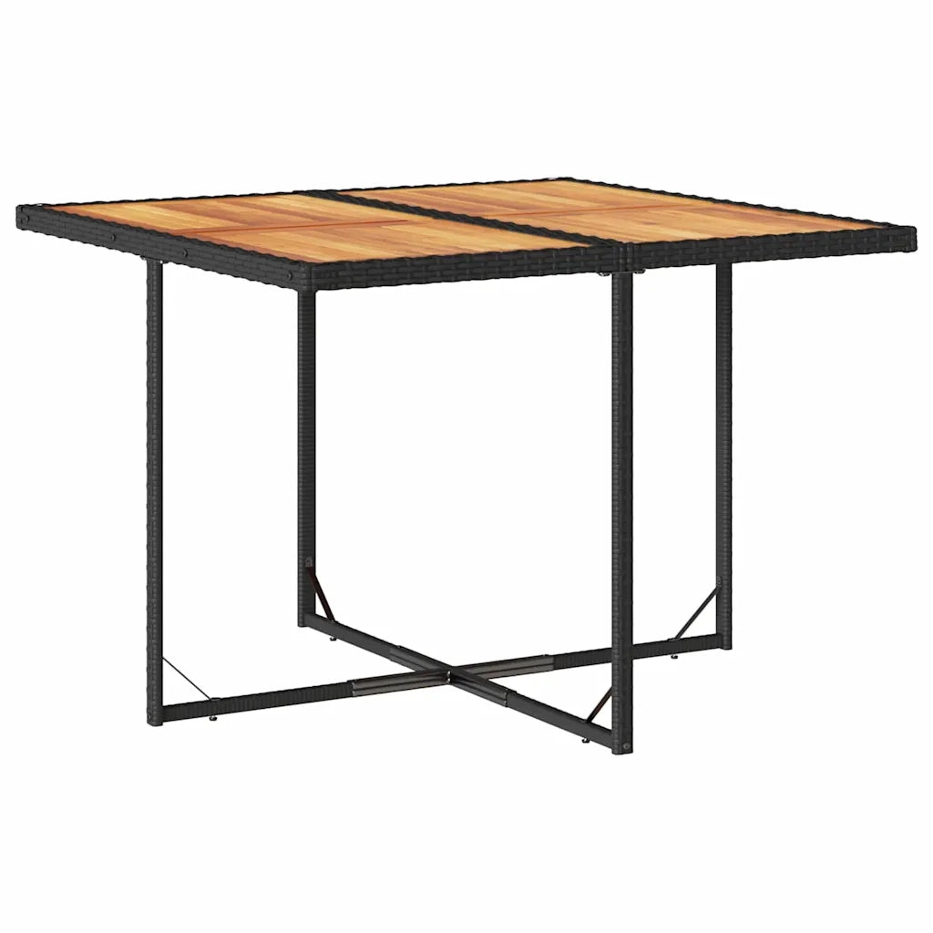 Set da Pranzo da Giardino 9 pz con Cuscini Nero in Polyrattan 3211203