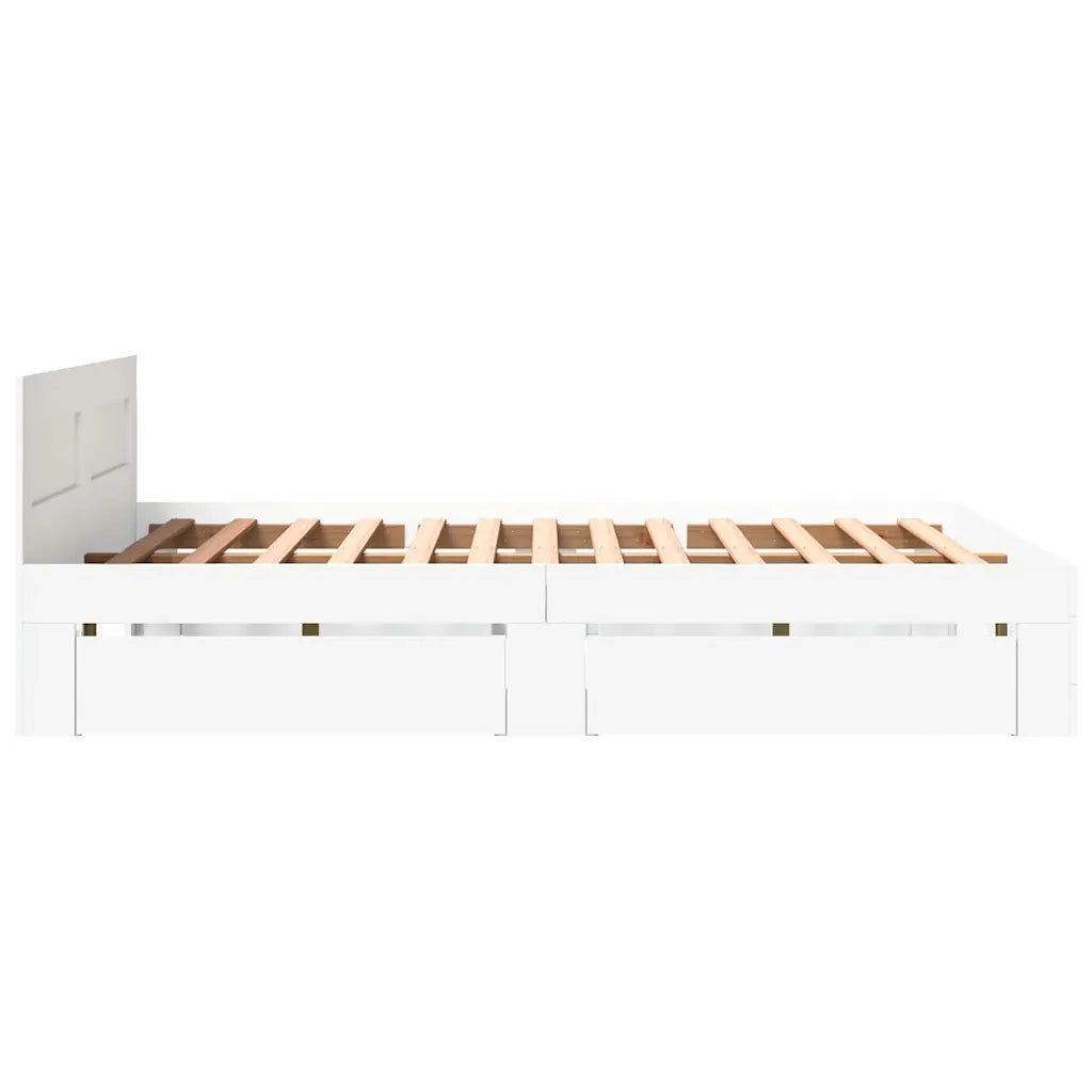 Struttura del letto 2 pcs-Giroletto-Rete del Letto Bianco 150 x 200 cm Legno multistrato