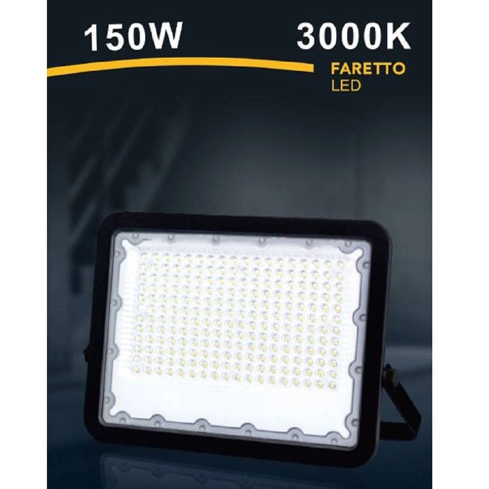 Trade Shop - Faro Led 150 Watt Proiettore Esterno Ip65 Nero Luce 3000k 6500k 4000k Fs150w-n -