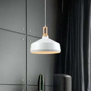 Lampadario Portalampada a Sospensione Attacco E27 Design Nordico IP20 Da Interni bianco