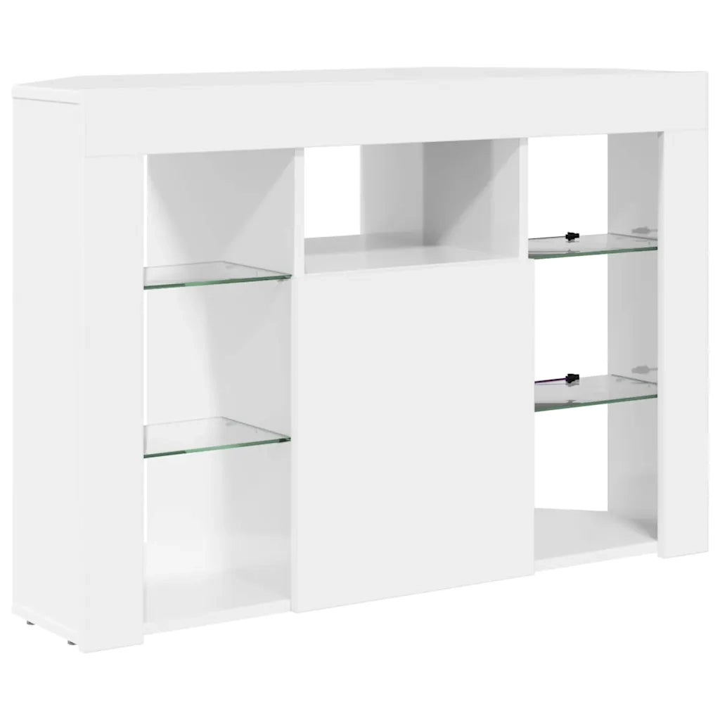 Mobile TV LED Angolare Bianco ad Alto Lucido 100x40x68cm
