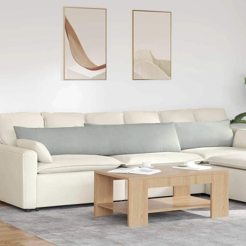 Cuscini da Divano 2 pz-Set di 2 Cuscini per Sofa Grigio chiaro 200 x 40 cm 840366