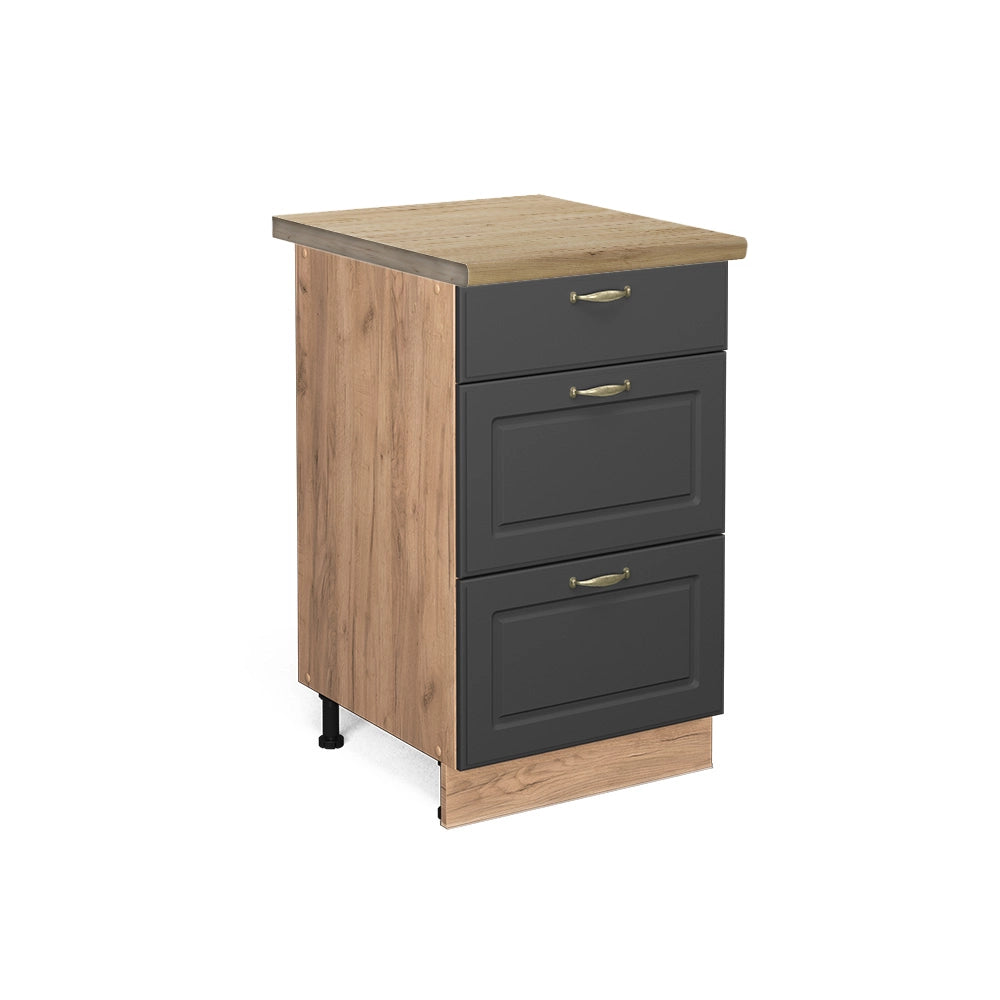 Mobiletto base per cucina Fame-Line Antracite-oro/Rovere dorato 50 cm, PL Rovere Vicco