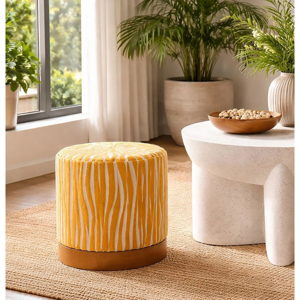 Pouf VKH1066, Giallo, Spugna, 40x40x40 cm