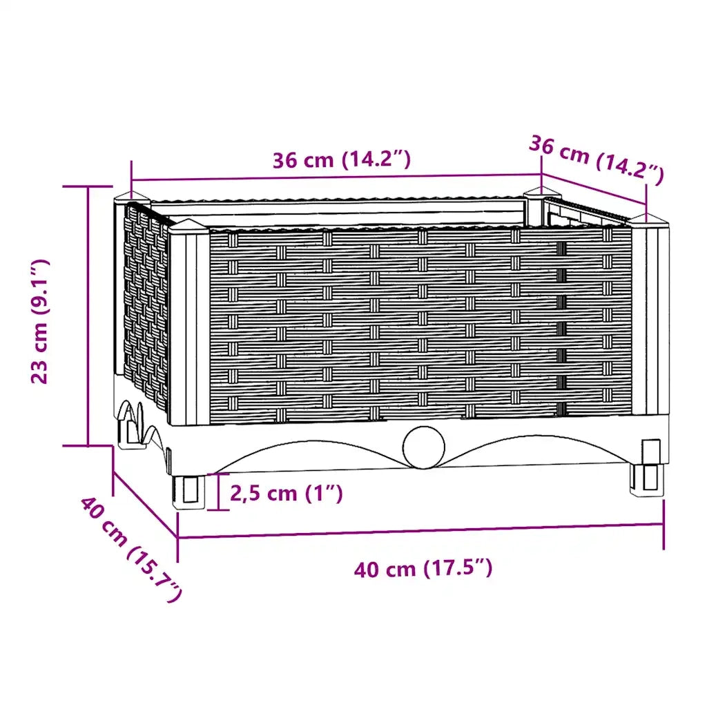 Fioriera Rialzata 40x40x23 cm in Polipropilene 153289
