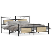 Letto matrimoniale | Letto per adulti | Giroletto senza Materaso in Metallo Rovere Sonoma 160x200 cm
