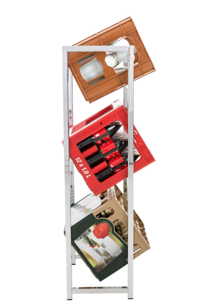 Scaffale Porta Casse di Bibite Lennert per 3 scatole,cromato