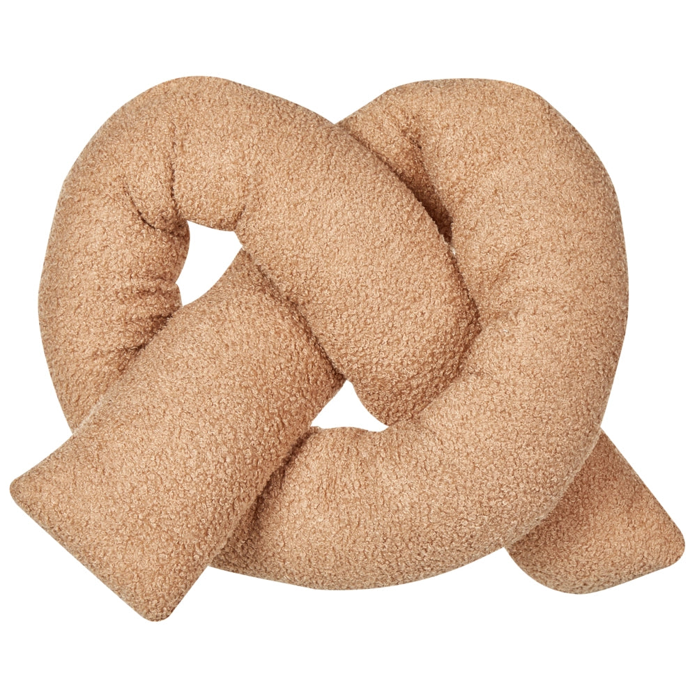 Cuscino moderno in tessuto peluche marrone chiaro 172 x 14 cm accessorio decorazione divano