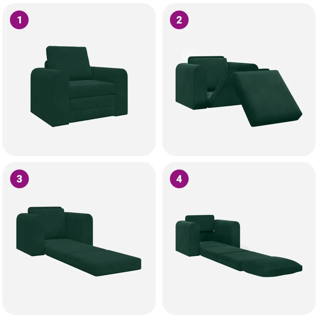 Divano letto | Sof¨¤ letto | Letto singolo Verde Scuro 98 x 71 x 83 cm Velluto