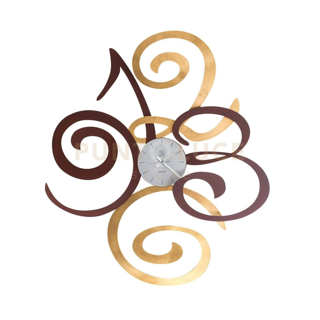 orologio da parete sinuoso filomena Bronzo e Oro in Ferro 80x93mh