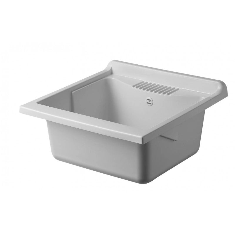 Negrari Lavatoio Lavapanni in Resina, Resistente all'umidità, Vasca resistente agli acidi, Kit di scarico incluso, Interno e Esterno, L60 x P60 x H85 cm, Bianco