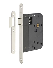Serratura da incasso con scrocco, asse 80 mm, frontale nichelato – THIRARD