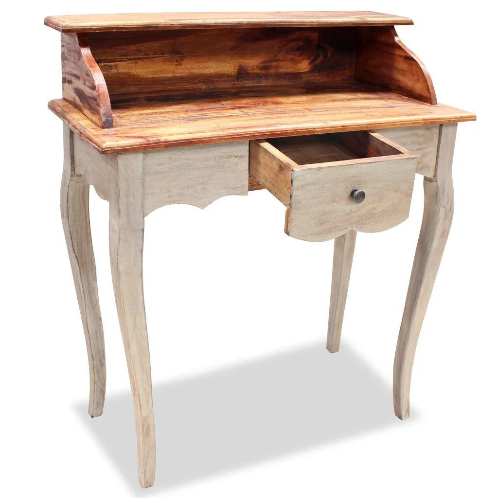 Scrivania tavolo mobile da lavoro per computer legno massello di recupero 80 x 40 x 92 cm 0502097