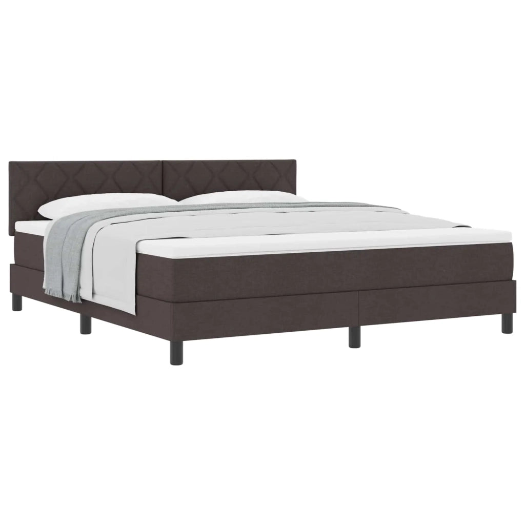 Letto a molle con materasso Marrone Scuro 180 x 200 cm Tessuto 3338786