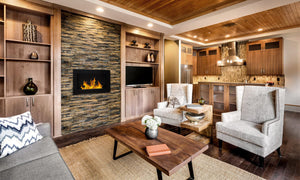 Camino a Bioetanolo da Parete 65x12x40 cm in Acciaio Inox Nero