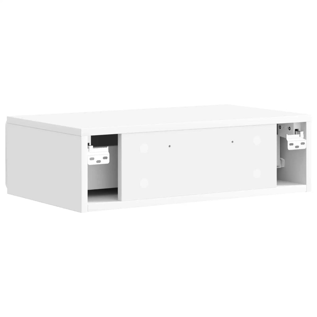 Tavolino da Parete Laterale Bianco Lucido 59 x 34,5 x 17 cm 898319