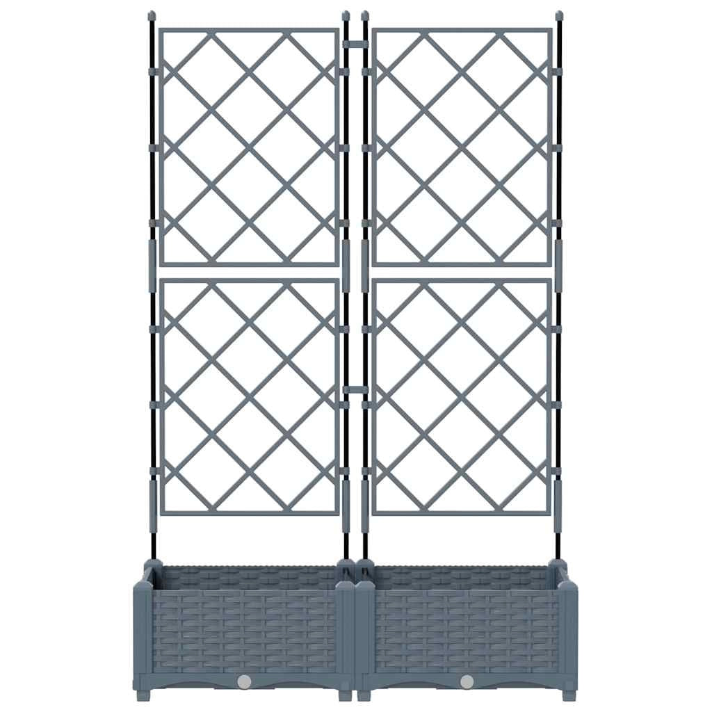 Set di 2 fioriere da giardino dal design moderno 80 x 40 x 125,5 cm resistente acciaio grigio chiaro 02_0058581