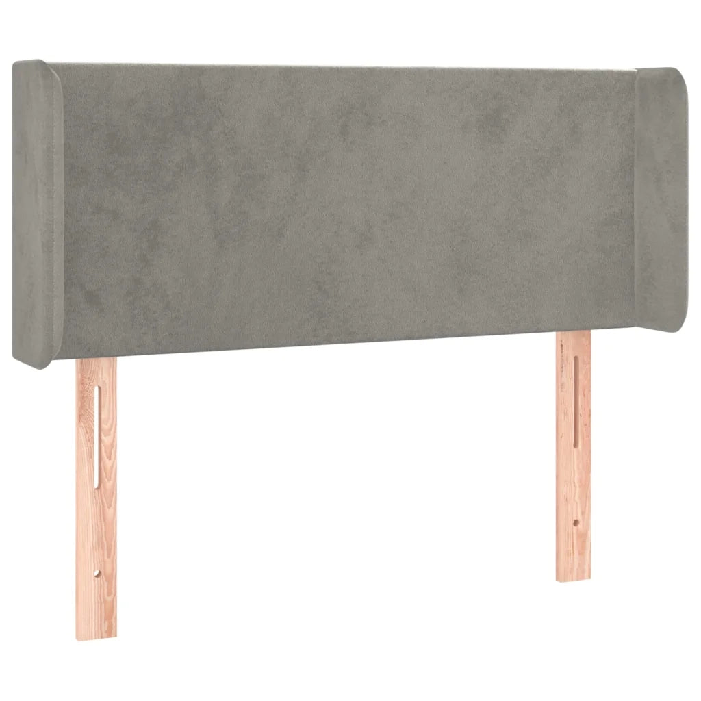 Testiera ad Orecchio Grigio Chiaro 103x16x78/88 cm in Velluto