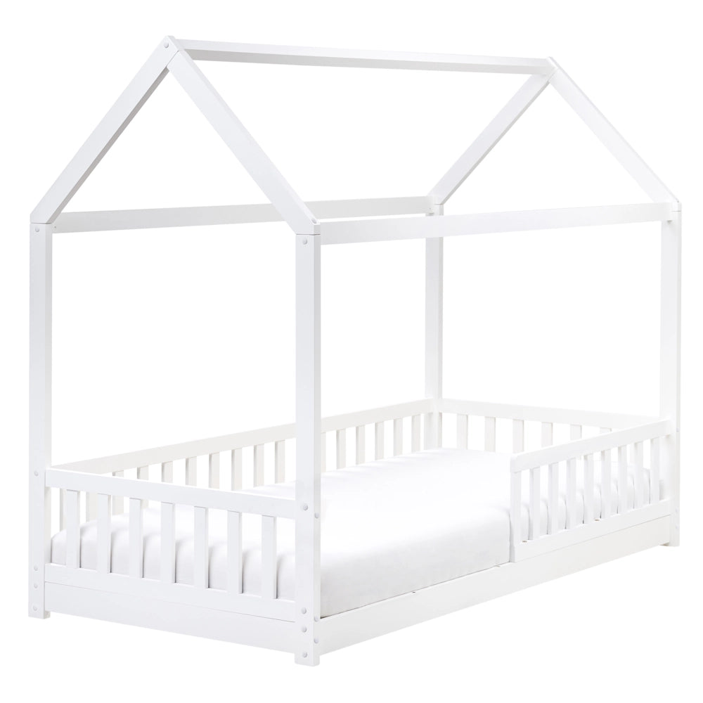 Letto per bambini a forma di casa UE Telaio singolo 90 x 200 cm con doghe in legno di pino bianco