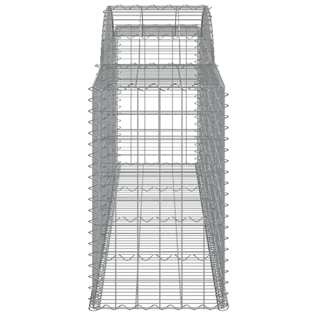 Set di 2 gabbioni ad arco per recinzione gabbia o muro di contenimento 300 x 50 x 80/100 cm ferro zincato argento 02_0041382