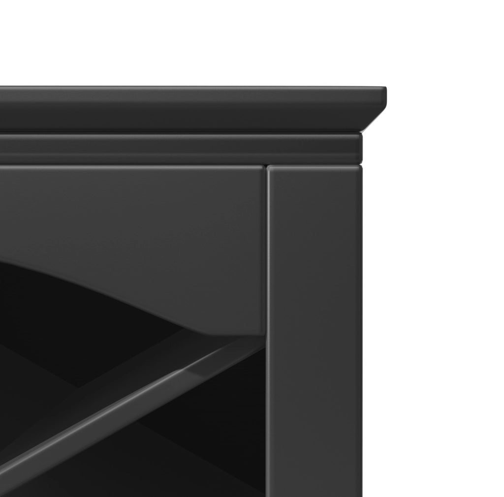 Credenza 120x40x180 cm con LED e ripiani regolabili in MDF nero