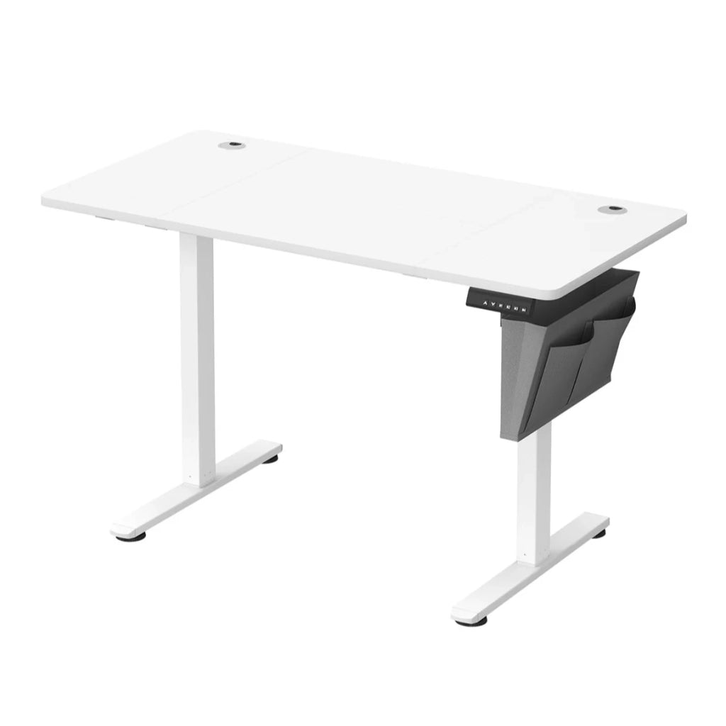 Scrivania elettrica regolabile in altezza 60 x 120 x (72-120) cm 4 posizioni di memoria dell'altezza tasca portaoggetti bianca 12_0004572
