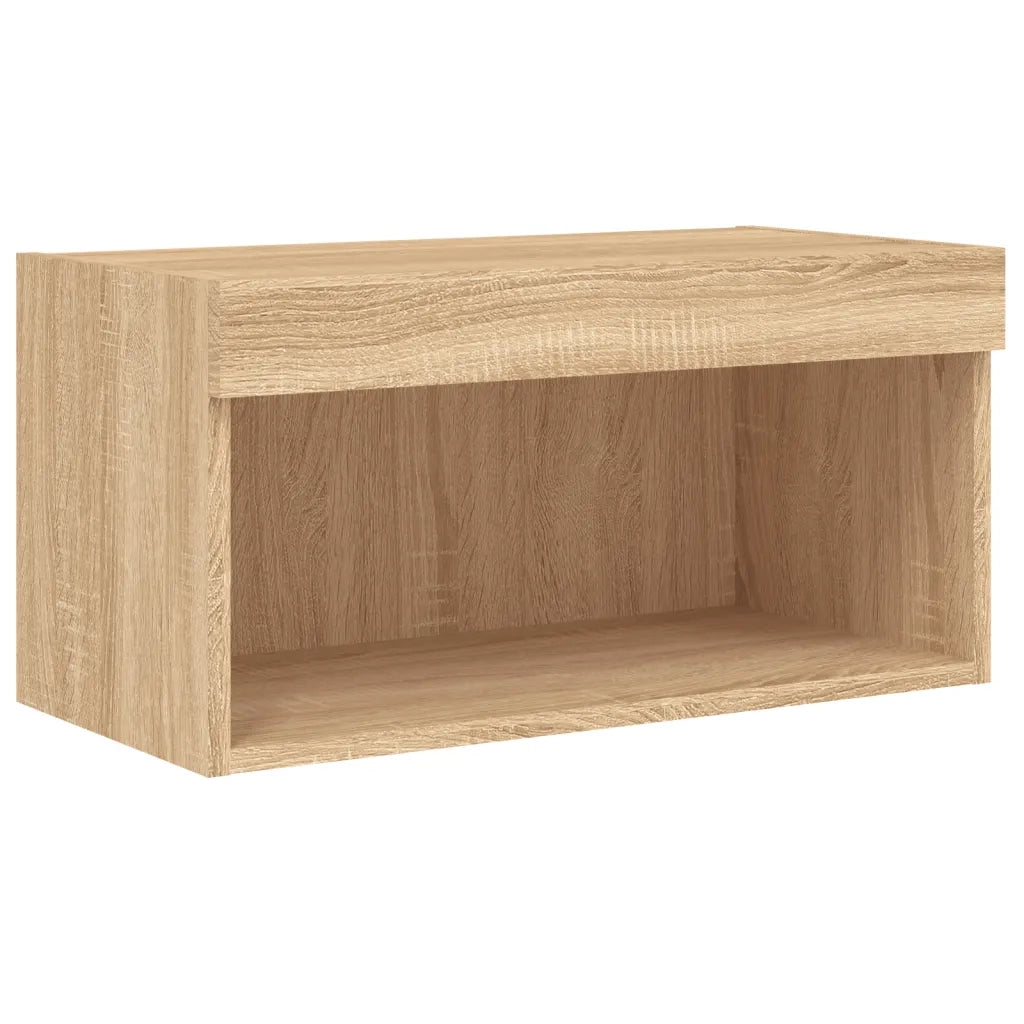 vidaXL Mobili TV a Muro con LED 6pz Rovere Sonoma Legno Multistrato