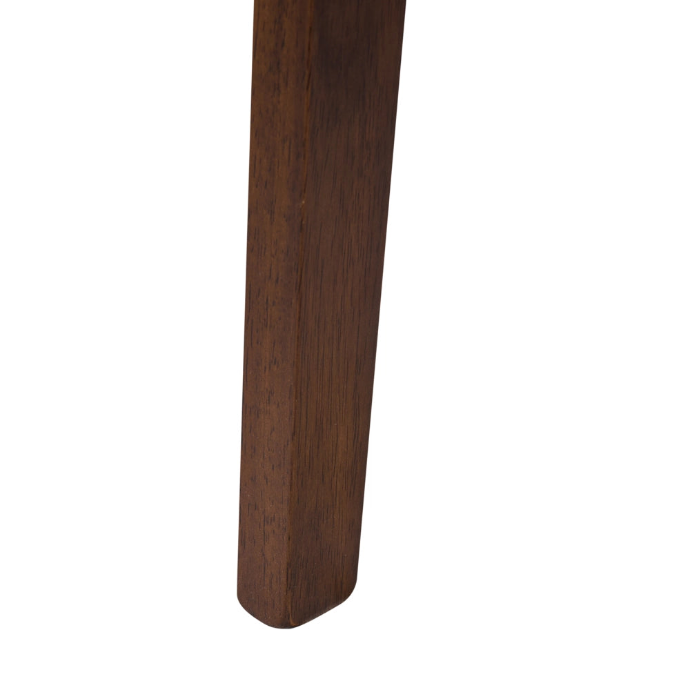 Set di 2 sedie da pranzo con struttura in legno di gomma marrone e seduta in ecopelle bianco sporco senza braccioli design scandinavo