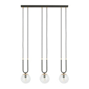 Lampadario Emibig Glam 3, 3xE14 nero/trasparente oro