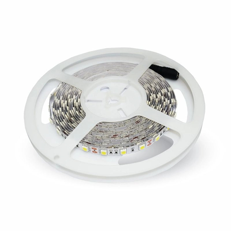 24V Bobina Striscia LED 300 SMD 5050 9W/M Bianco Freddo IP20 5 Metri per Illuminazione Camion Barca SKU 212430