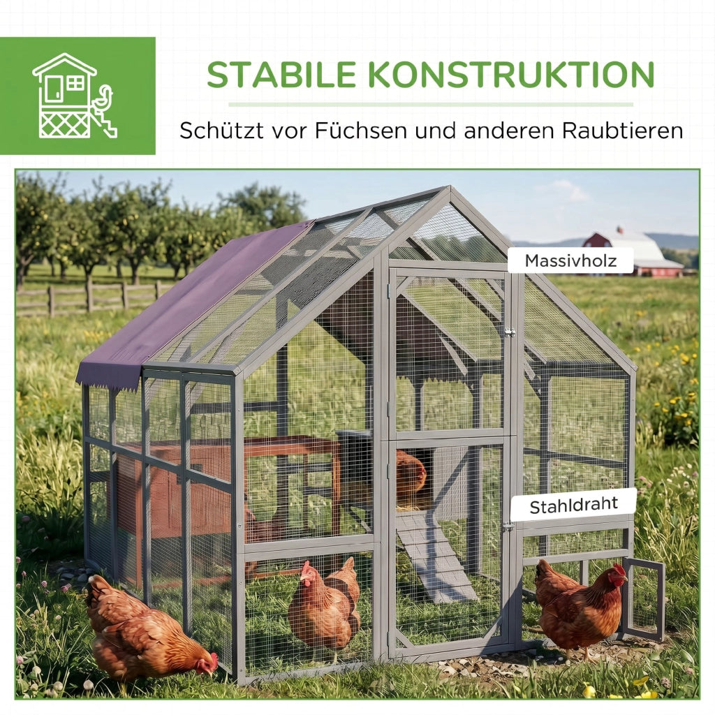 Pollaiolo per galline begehbar ¨C zephmum ¨C 280x185.5x188 cm Grigio
